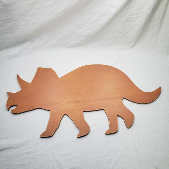 Hobby Lobby Tan Triceratops Wall Art 23 X 11 Inches - Picture 1 of 4